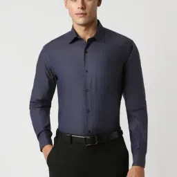 Van Heusen Navy Cotton Regular Fit Shirt-image-37