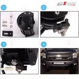 Allextreme 6 Led Fog Light For Cars,Off Road Vehicle, Truck, 4Wd, Suv, Atv - Smd Cree Headlight 10-30V, 18W, Pack Of 2 (Without Switch) image 2