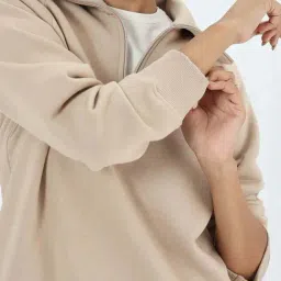 Femmella Beige Cotton Relaxed Fit Sweatshirt image 5