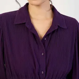 Femmella Purple Regular Fit Dress image 5