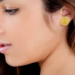 DIVASTRI Set Of 2 Gold-Plated Circular Studs Earrings image 1