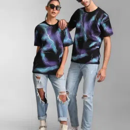 Kazo Multicolor Regular Fit Printed Unisex Crew T-Shirt image 5