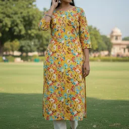 THE FAB FACTORY Floral Printed Kurti-picture-48