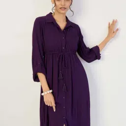 Femmella Purple Regular Fit Dress image 4