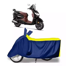 Auto Pearl Bike Cover for Hero Pleasure+ 110 (Yellow & Blue)-picture-26
