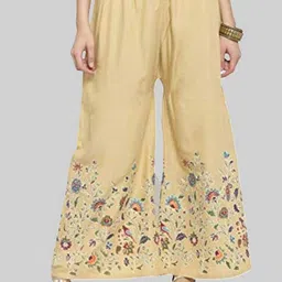 Aura Glam Women 2 Floral Printed Flared Ethnic Palazzos image 3