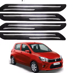 SCA Rubber Car Side Bumper Protector Guard with Double Chrome Strip for Maruti Suzuki Celerio2022 Model Black (Set of 4)-picture-41