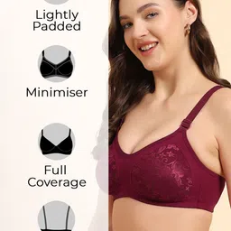 KOMLI Floral Bra Full Coverage Lightly Padded image 2
