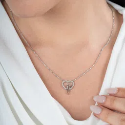 92FIVE JEWELS Silver-Plated Heart Shaped Pendants with Chains image 3