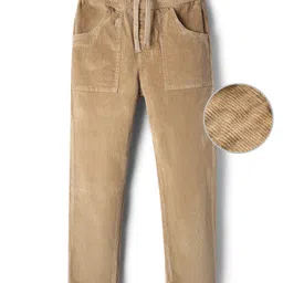 Pine Kids Velvet Woven Full Length Solid Color Trouser - Tan-picture-20