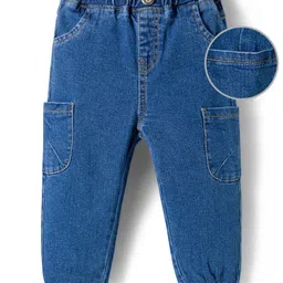 Mark & Mia Cotton Lycra Denim Full Length Washed Jeans With Pocket Detailing - Blue-picture-21