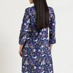 FableStreet Floral Print Keyhole Neck Crepe Dress image 5