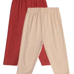 MINI KLUB Cotton Pack Of 2 Solid Pajamas - Mauve & Red image 3