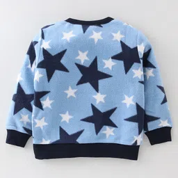 CrayonFlakes Full Sleeves Stars Printed Polar Fleece Coordinating  Sweatshirt &  Joggers Set - Blue image 4