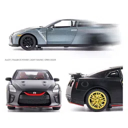 Magicwand 1:32 Scale Die-Cast Metal GT-R Colors as Per Stock with Openable Doors and Pull Back Action with Lights & Music Pack of 1 image 5