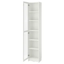 ikea billy / oxberg Bookcase with glass door, white/glass, 40x30x202 cm image 2