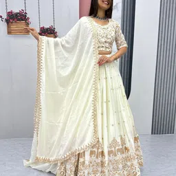 A TO Z CART Embroidered Ready to Wear Lehenga & Unstitched Blouse With Dupatta-picture-24