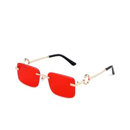 HASHTAG EYEWEAR Unisex Rectangle with with UV Protected Lens Sunglasses RL-125122-GLD.Red-image-87