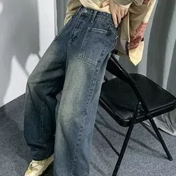 StyleCast Men Wide Leg Mid-Rise Light Fade Cotton Jeans image 3