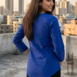 ZHOF Floral Embroidered Ethnic Cotton Top image 2