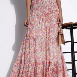 SHOWOFFFF Printed Maxi Tiered Skirts-picture-50