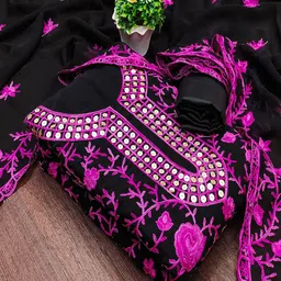 Lilots Embroidered Unstitched Dress Material-picture-14