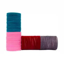 THE BLAZZE Set Of 40 Multi Glass Artificial Stones & Beads Bangle-image-84