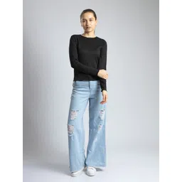 pyr8 Redamancii Women Solid Round Neck Polycotton Top image 5