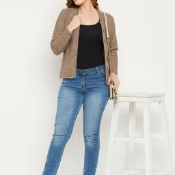 Zigo Women Self Design Woollen Cardigan image 2