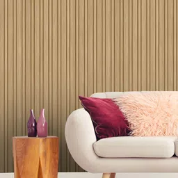 Fedora Wallpapers Poetry Of Wood Brown & Cream Striped 3D Waterproof Wallpaper-image-67