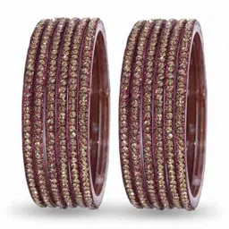 TRIOXY Brown Glass Artificial Stones & Beads Bangle image 3