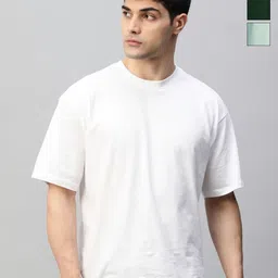 FARROWX Men Pack of 3 Solid Bio Finish Cotton Oversized T-shirts-picture-22