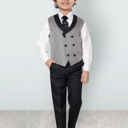 BAESD Boys Shawl Collar Single-Breasted Four-Piece Party Suit image 5
