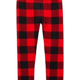 Carter's Buffalo Check Cozy Warm Fleece Leggings - Red-picture-7