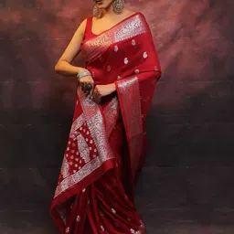 Moda Rapido Ethnic Motifs Zari Silk Blend Handloom Saree image 3