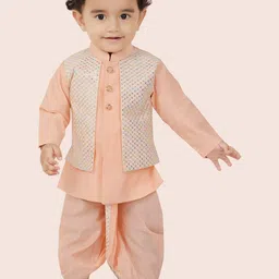 Little Desi Boys Regular Sequinned Kurta with Dhoti Pants-picture-18