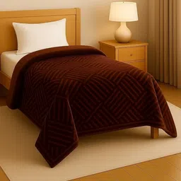 Nivasam Brown Geometric Mink Mild Winter 500 GSM Blanket-picture-16