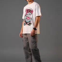 OUTLAWS Men Printed Oversized Cotton Tshirts image 3