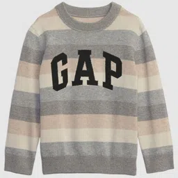 GAP Boys Striped Logo Patterned Pure Cotton Relaxed-Fit Sweatshirt-picture-48
