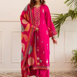 KALINI Women Ethnic Motifs Embroidered Regular Thread Work Kurta with Palazzos & Dupatta-picture-11