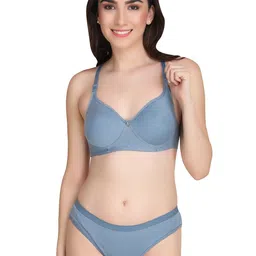 Liigne Pack Of 3 Women Everyday Padded Bra Pure Cotton Lingerie Set image 2