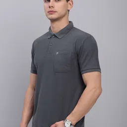LUX PARKER Men Pack of 2 Solid Polo Collar Cotton T-shirts image 5