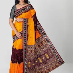 ETHNIC ODISHA HANDLOOM Women Ethnic Motifs Printed Pure Cotton Sambalpuri Saree-image-68