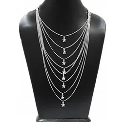 zurikrisha Silver Oxidized Necklace with JhumkiBracelet image 2