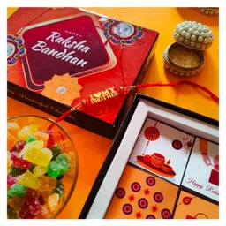 Expelite Premium Rakhi Gift Pack with Sweets and Chocolates - Multicolor image 2