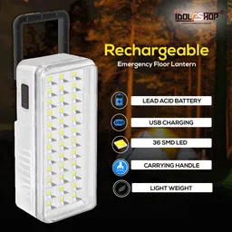 vr bright lite Portable 36 High-Bright LED Light With Android Charging Support Rechargeable 6 hrs Lantern Emergency Light image 2