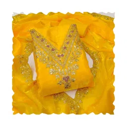 HMP Fashion Embroidered Unstitched Dress Material image 2