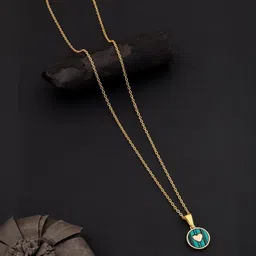 SZN Set Of 2 Gold-Plated Circular Shaped Enamelled Pendants With Chains image 2