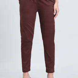 Go Colors Women Slim Fit Mid-Rise Cotton Cigarette Trouser-image-8