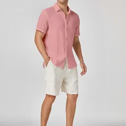 Color Bucket Men Standard Fit Textured Spread Collar Casual Shirt image 4